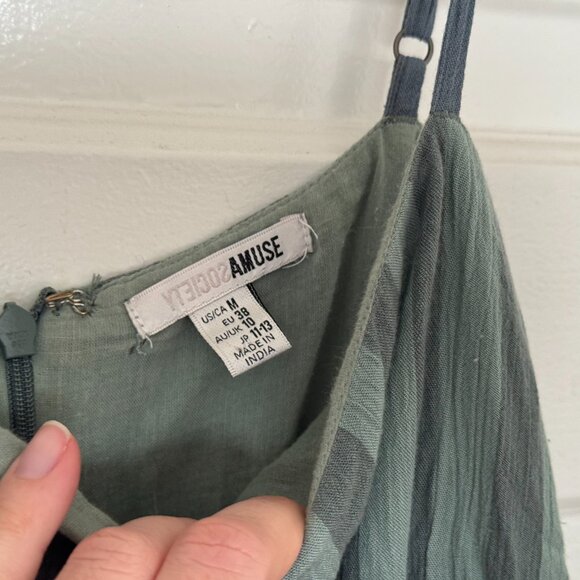 Amuse Society - Hidden Cove Maxi Dress (green / grey / sage stripe) - beachy - M - Picture 4 of 11